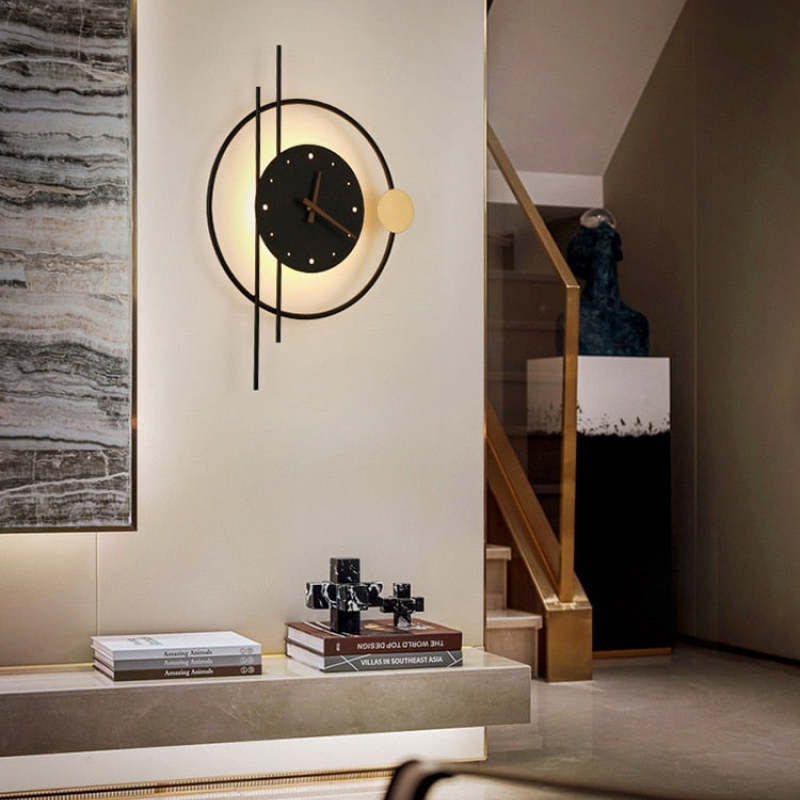 Modern Wall Clock Light  Illuminated Nielsen Design - Detailed view