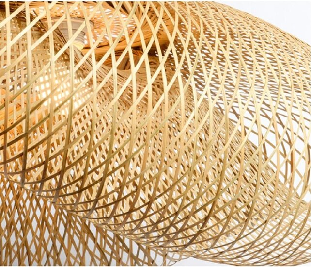 Bamboo Weave Hanglamp – Handgeweven Natuurlijke Sfeer in Japandi Stijl