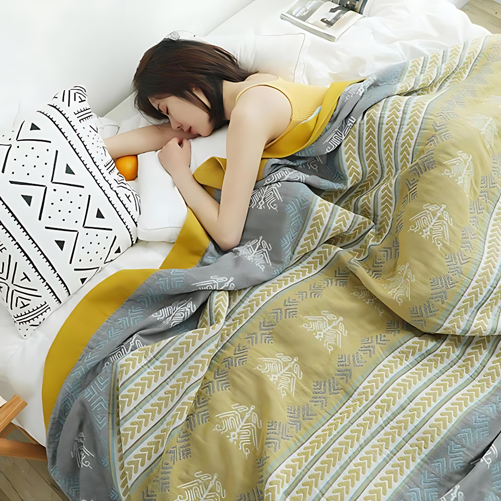 Wendbare Decke Mit Bunter Baumwollstruktur In Weicher Premiumqualität Für Ein Gemütliches Zuhause