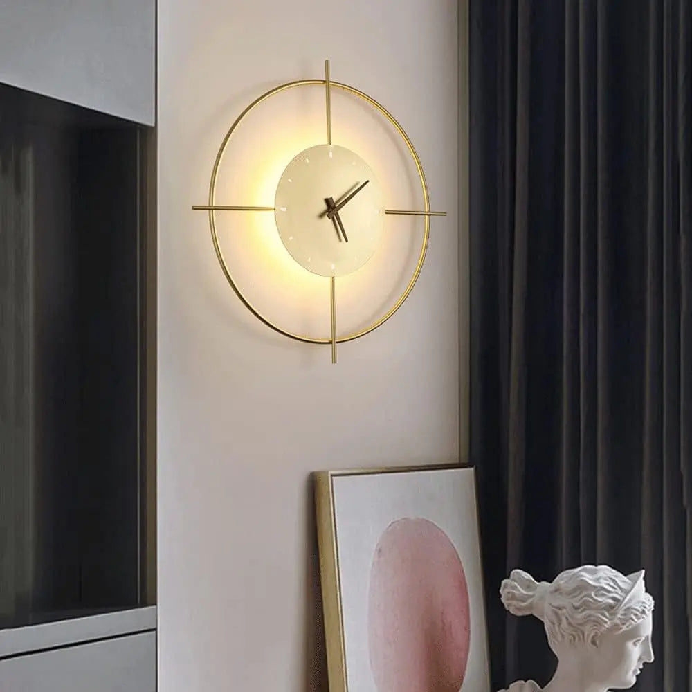 Modern Wall Clock  Minimalist Gold Circle Design - Product detail 4