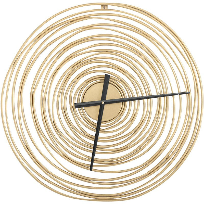 Modern Wall Clock  Spiral Gold Metal Design - Product showcase