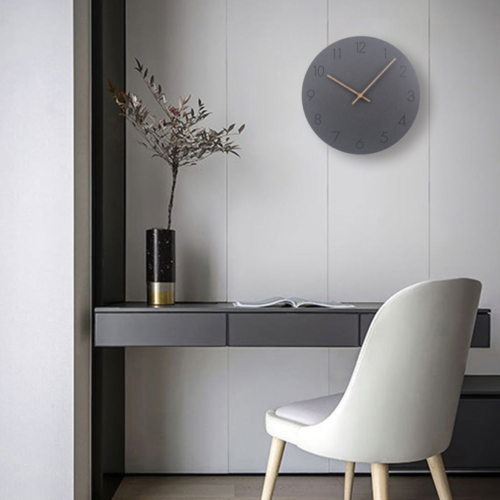 Scandinavian Wall Clock  Silent Grey Face With Copper Hands - Product showcase