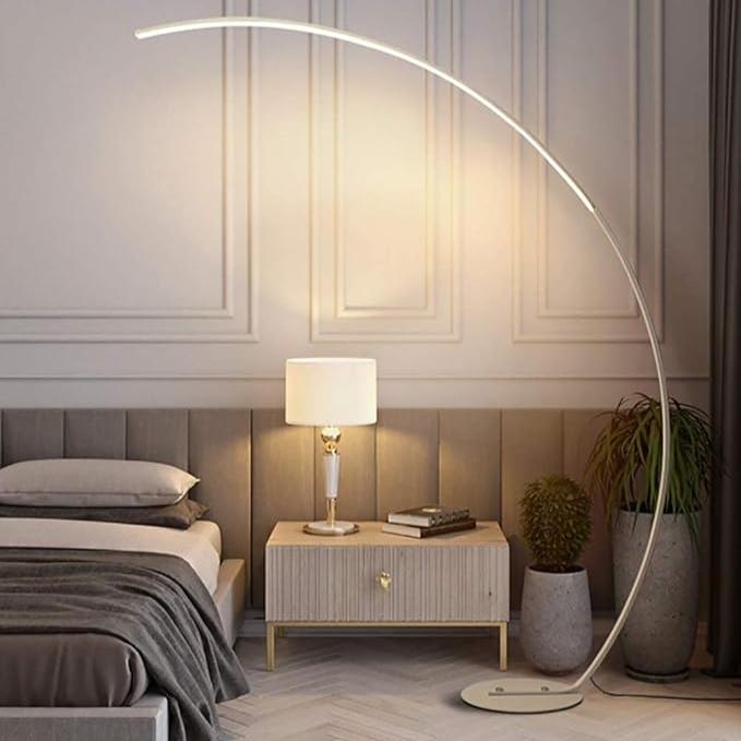 Dimmbare Bogenstehlampe Mit Warmweißem Licht 2700K Fußdimmer Für Eckbereich Und Lesesessel Architektonische Beleuchtung