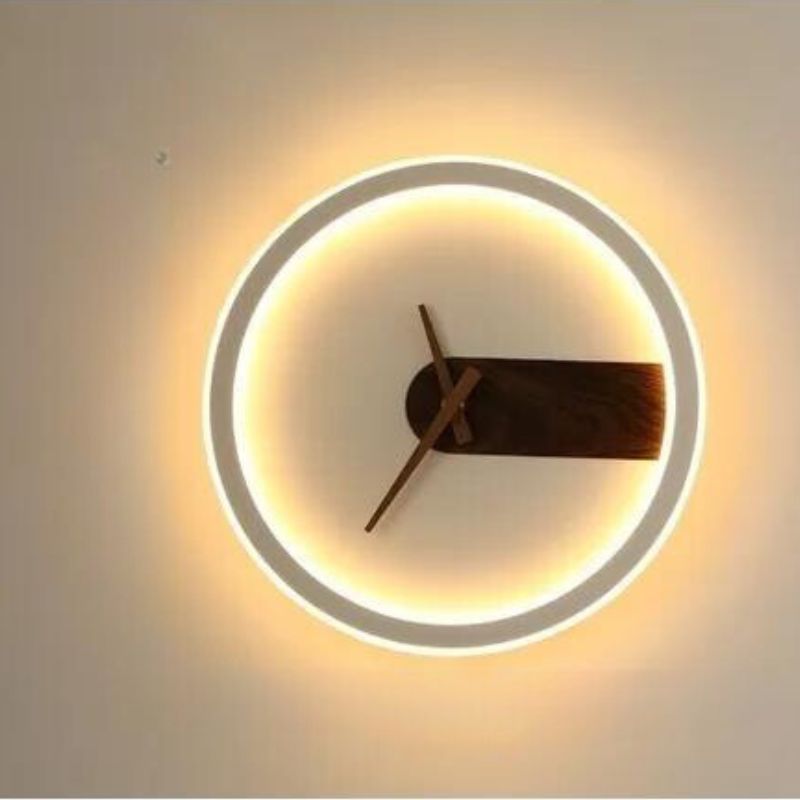 Skulpturale Wanduhr Mit Sanftem Warmweißem Licht Und Ruhigem Quarzwerk Für Schlafzimmer Wohnzimmer Flur Büro