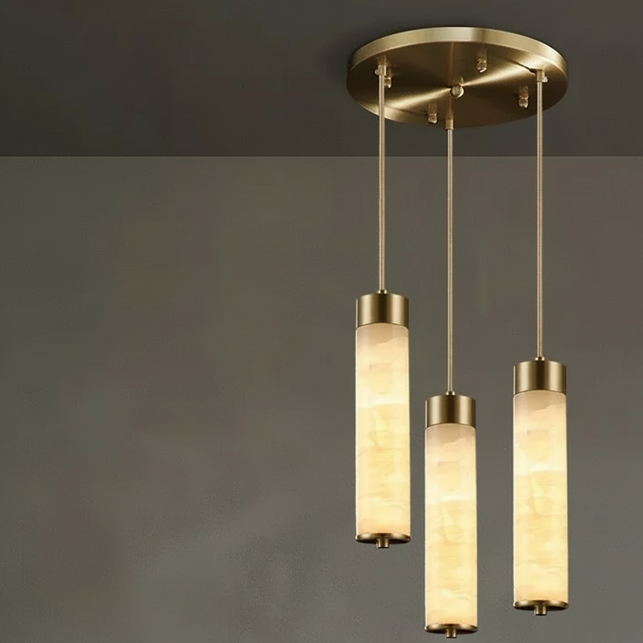 Elim Spanish Stone Pendant light 3 Heads Round | Celestre