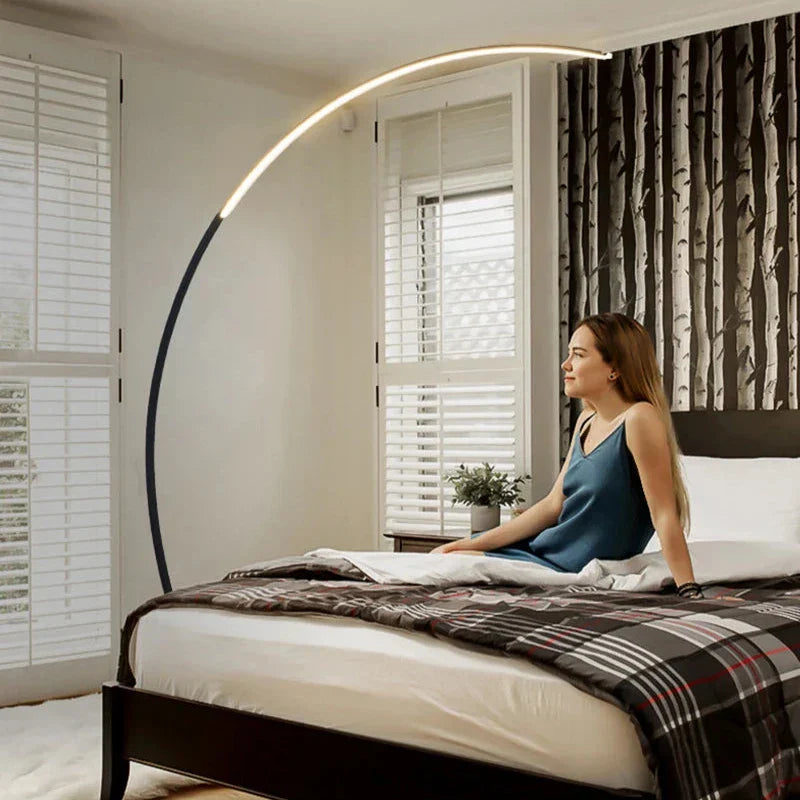 Dimmbare Bogenstehlampe Mit Warmweißem Licht 2700K Fußdimmer Für Eckbereich Und Lesesessel Architektonische Beleuchtung