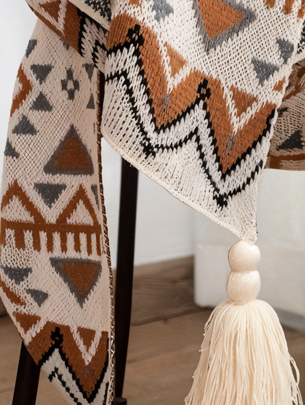 Boho-inspiriertes geometrisches Design mit weicher Struktur für stilvolle Wohnbereiche