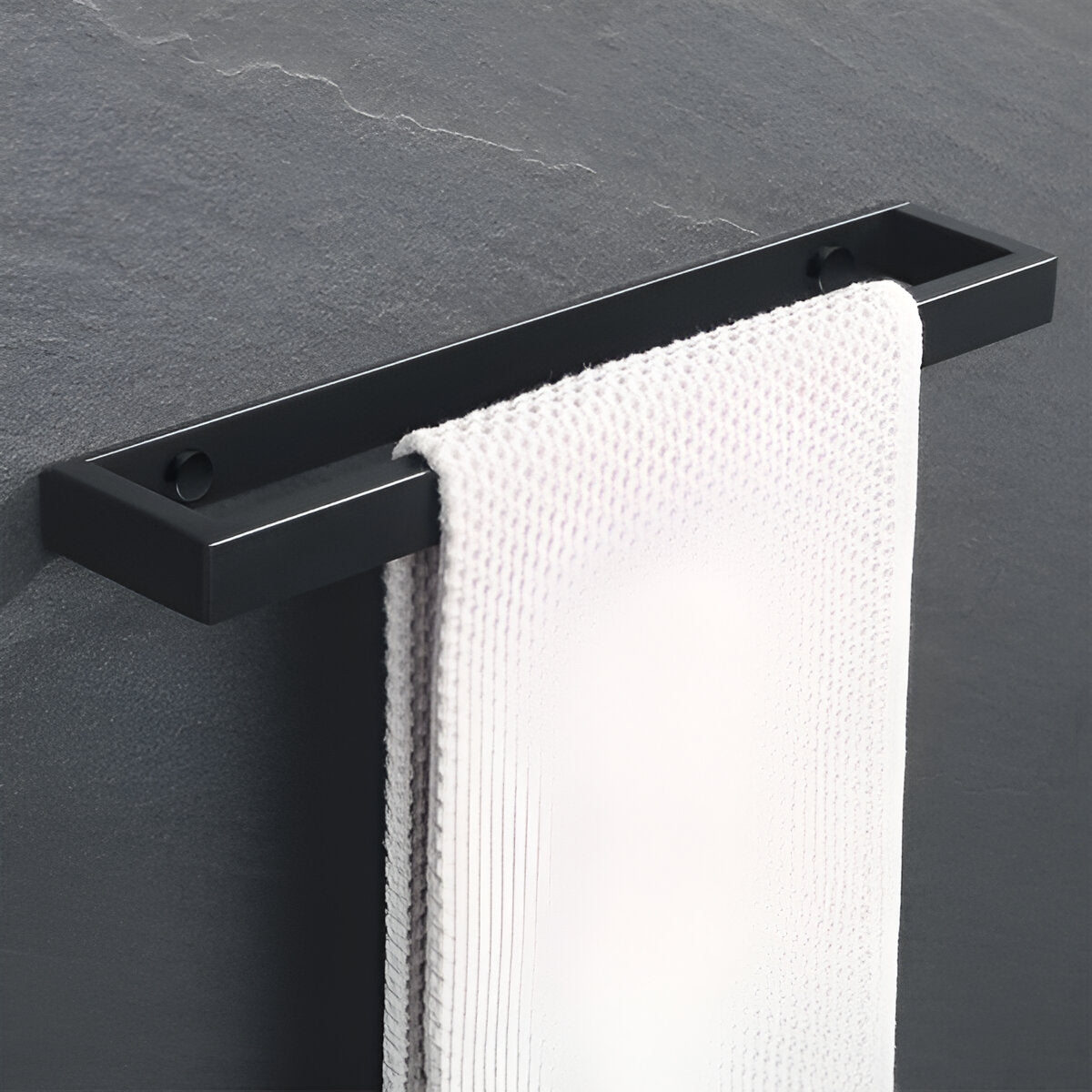 Uni-Black Handdoekhouder 20/40cm – Mat Zwarte RVS Wandmontage Handdoekstang