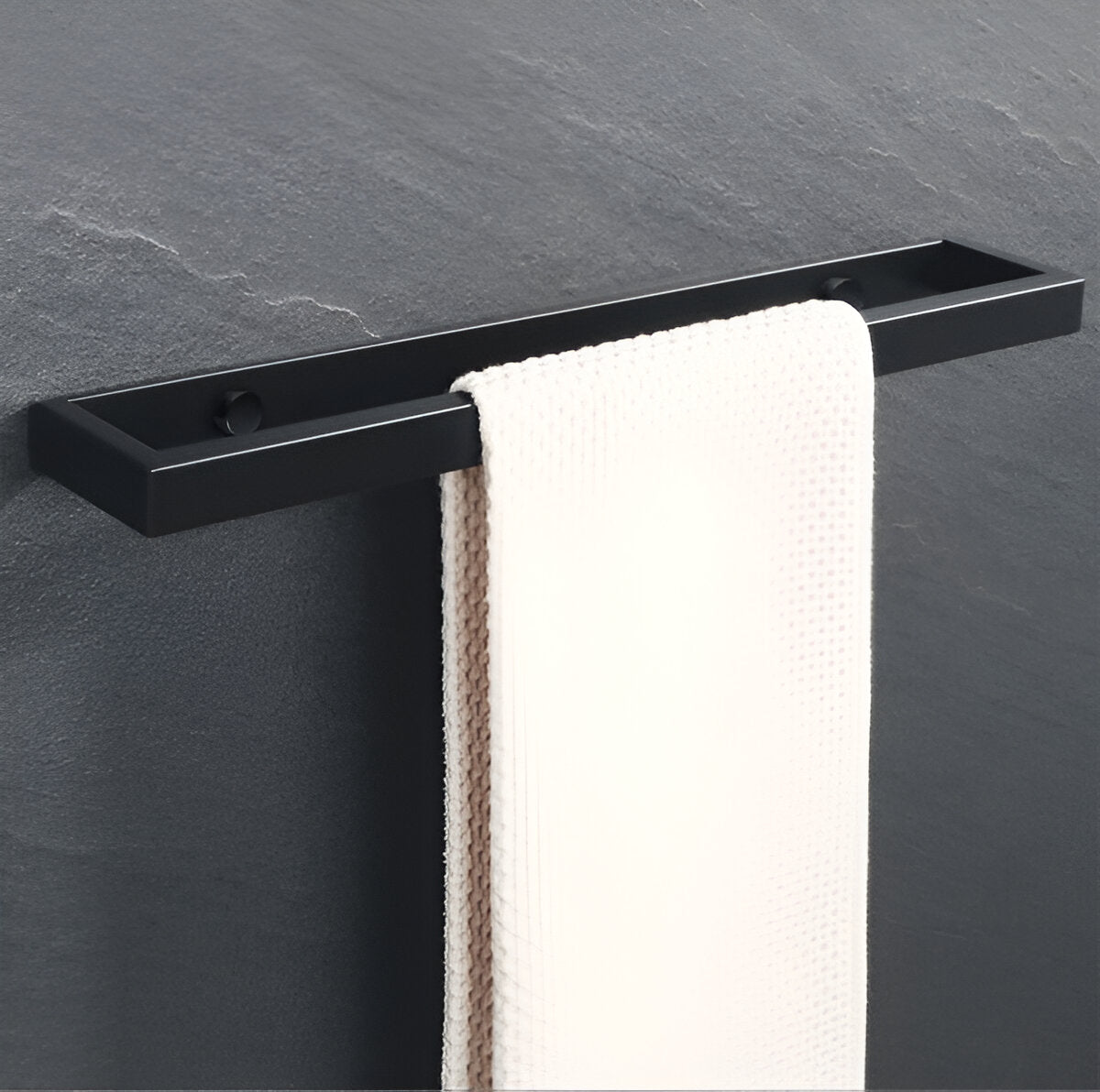 Uni-Black Handdoekhouder 20/40cm – Mat Zwarte RVS Wandmontage Handdoekstang