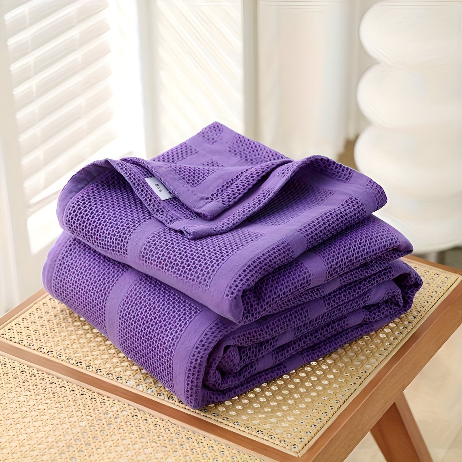 Luftige Baumwoll-Waffelstruktur für eine natürliche und harmonische Wohnatmosphäre