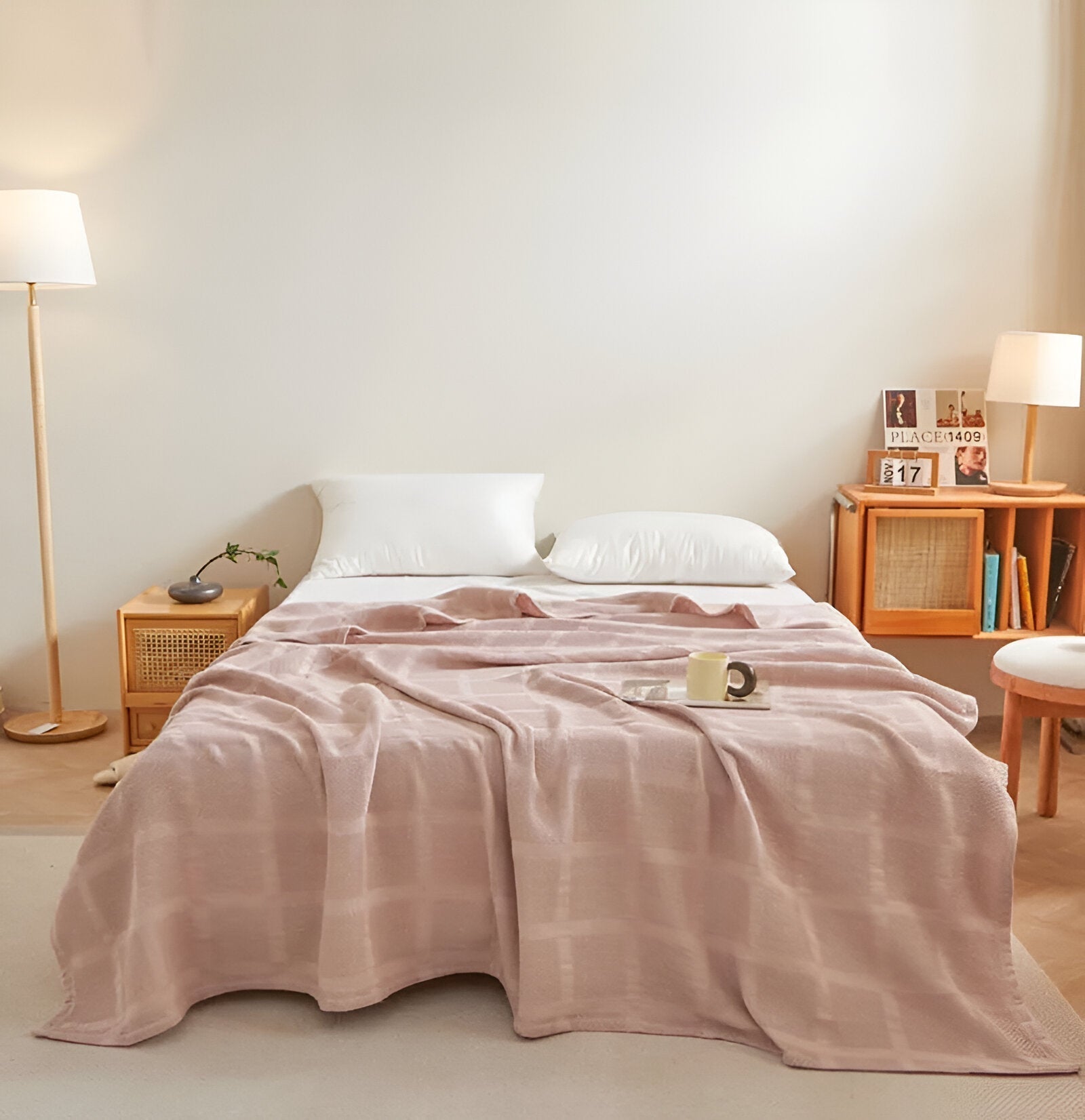 Luftige Baumwoll-Waffelstruktur für eine natürliche und harmonische Wohnatmosphäre