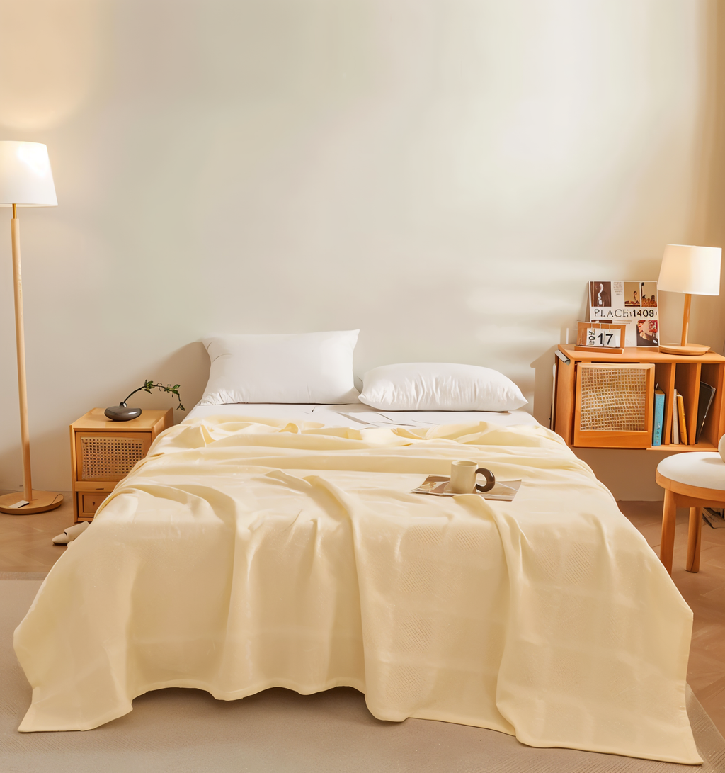 Luftige Baumwoll-Waffelstruktur für eine natürliche und harmonische Wohnatmosphäre