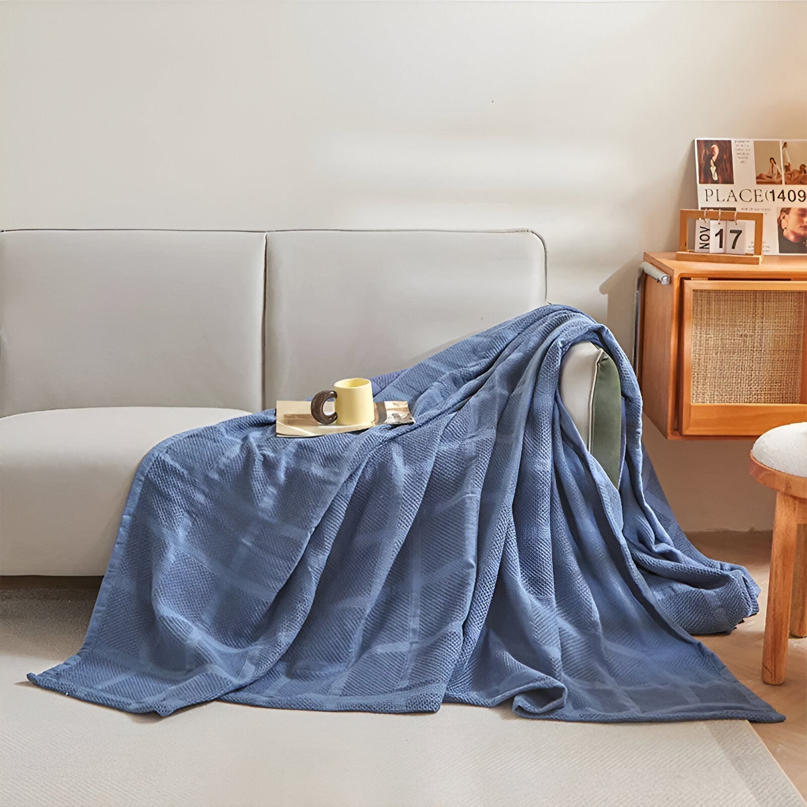 Luftige Baumwoll-Waffelstruktur für eine natürliche und harmonische Wohnatmosphäre