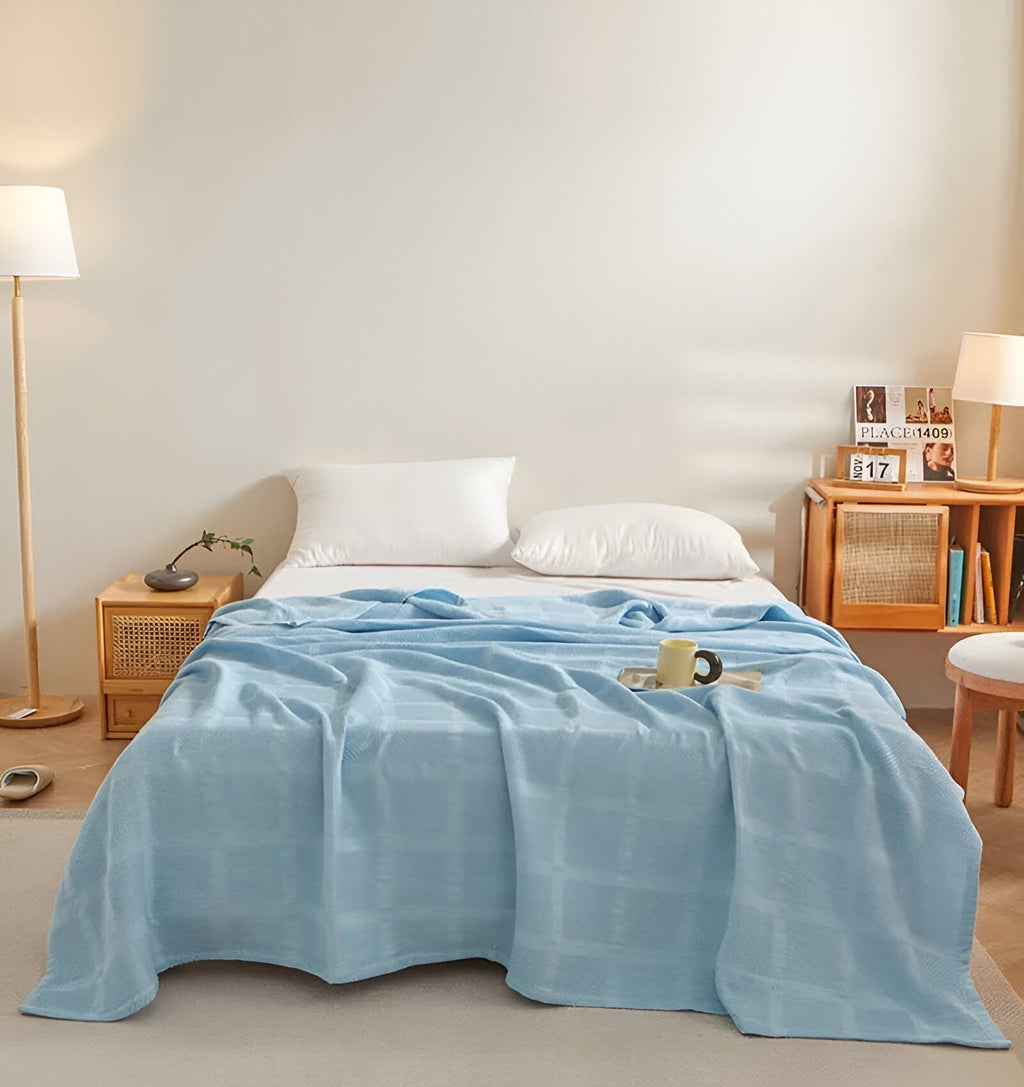 Luftige Baumwoll-Waffelstruktur für eine natürliche und harmonische Wohnatmosphäre