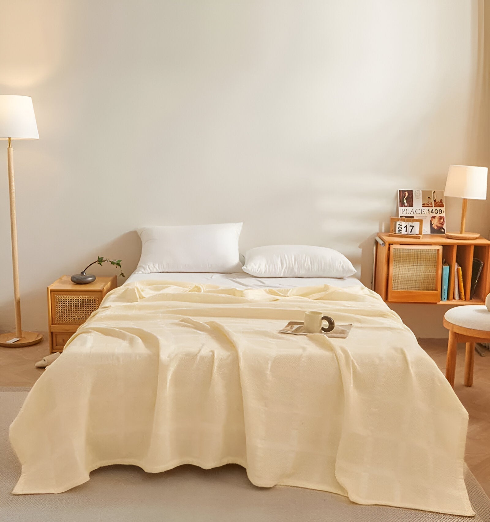 Luftige Baumwoll-Waffelstruktur für eine natürliche und harmonische Wohnatmosphäre