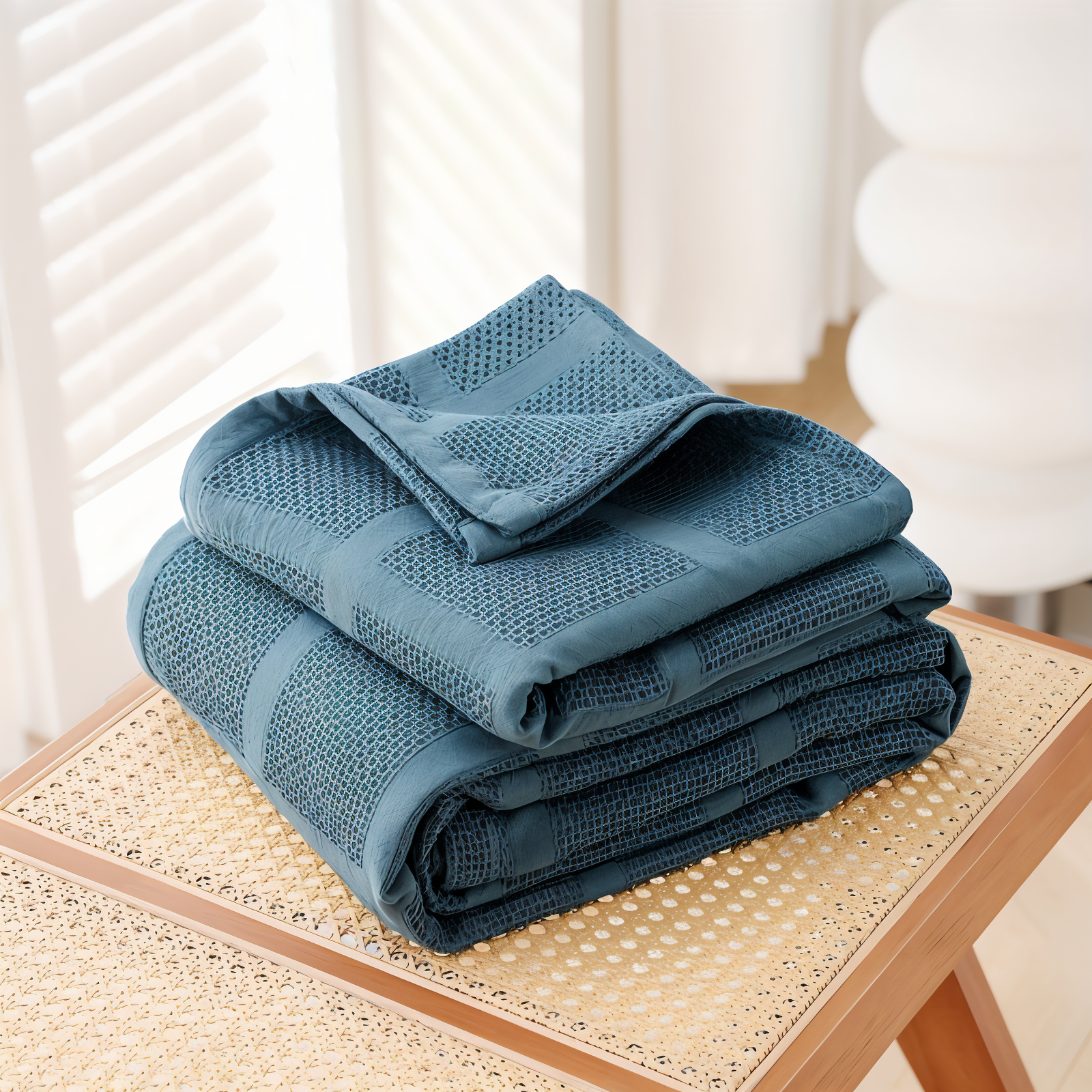 Luftige Baumwoll-Waffelstruktur für eine natürliche und harmonische Wohnatmosphäre