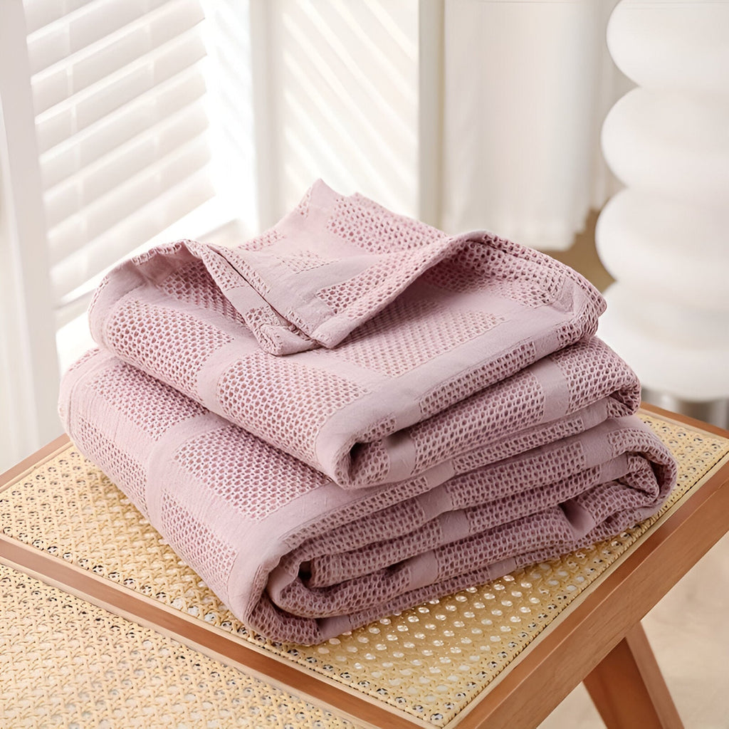 Luftige Baumwoll-Waffelstruktur für eine natürliche und harmonische Wohnatmosphäre