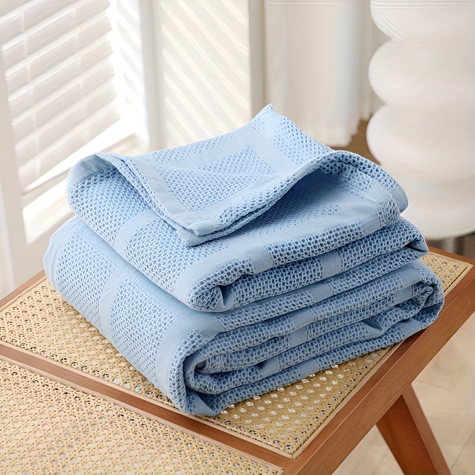 Luftige Baumwoll-Waffelstruktur für eine natürliche und harmonische Wohnatmosphäre