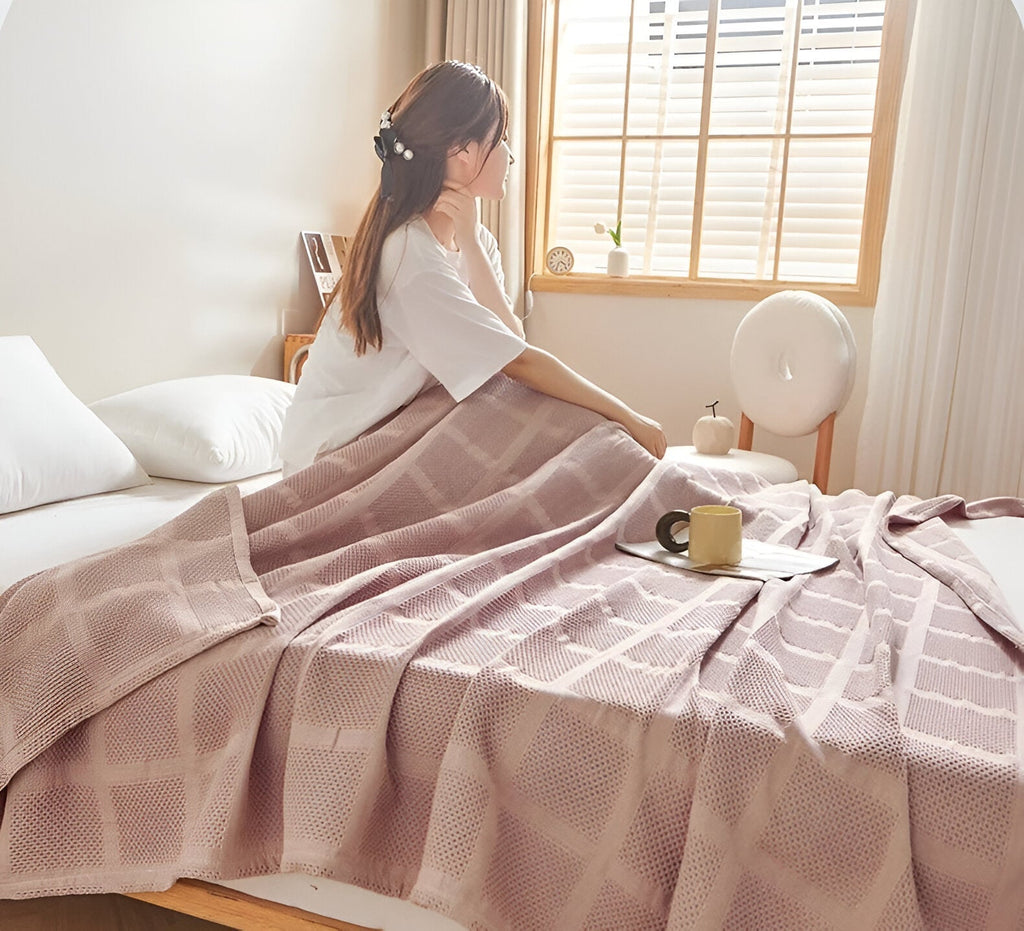 Luftige Baumwoll-Waffelstruktur für eine natürliche und harmonische Wohnatmosphäre