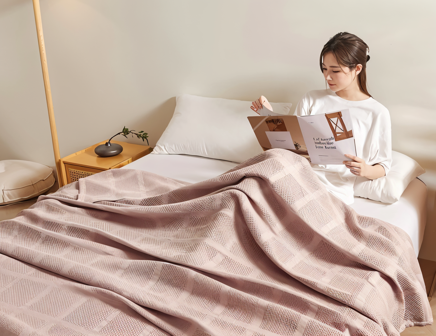 Luftige Baumwoll-Waffelstruktur für eine natürliche und harmonische Wohnatmosphäre