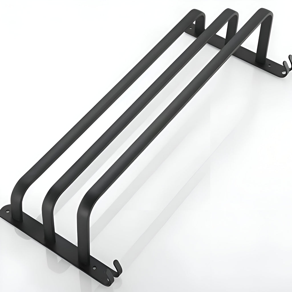 LuxeRack – Wandgemonteerde Handdoekhouder van Aluminium met 2 of 3 Stangen – Zwart, Modern, Ruimtebesparend en Zonder Boren