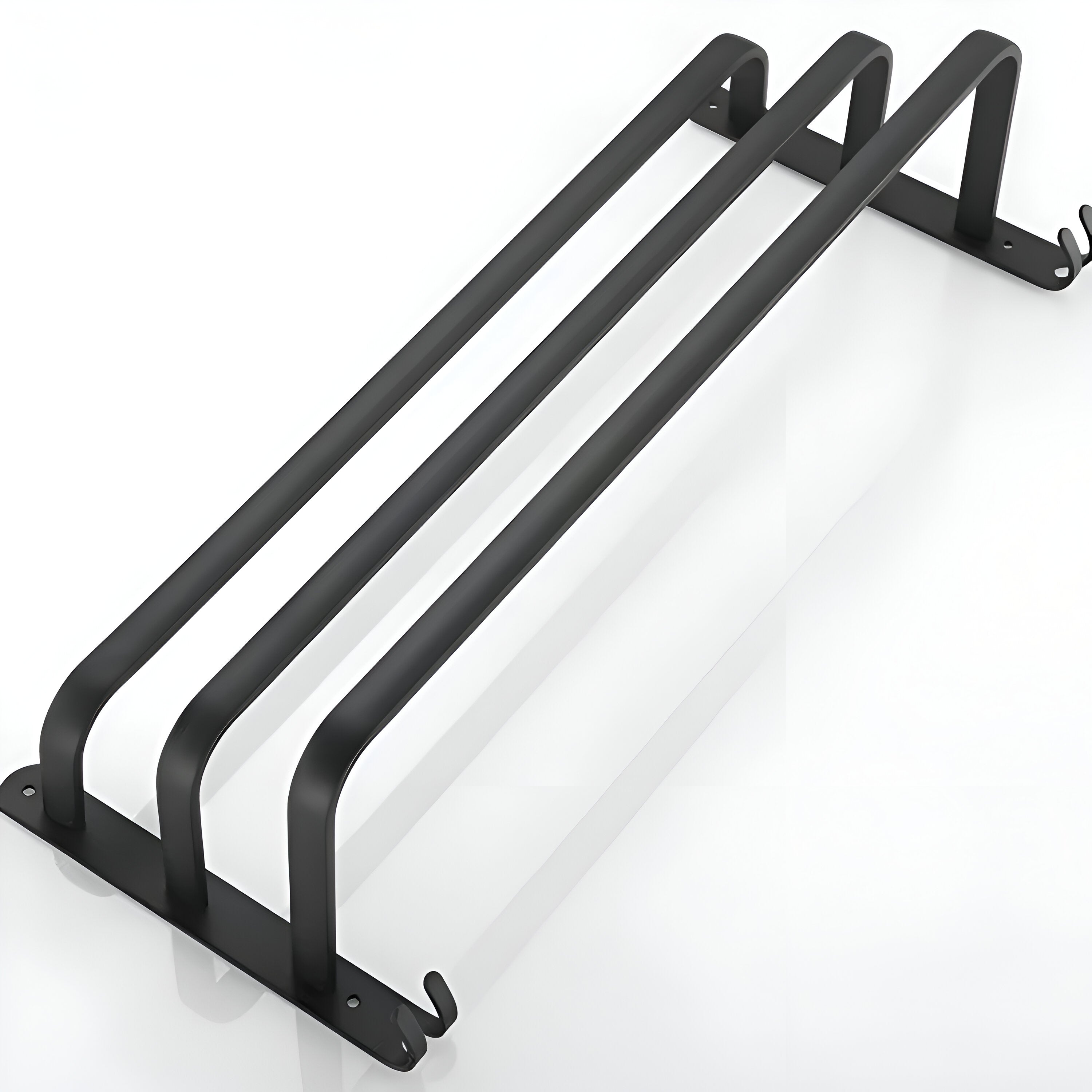 LuxeRack – Wandgemonteerde Handdoekhouder van Aluminium met 2 of 3 Stangen – Zwart, Modern, Ruimtebesparend en Zonder Boren