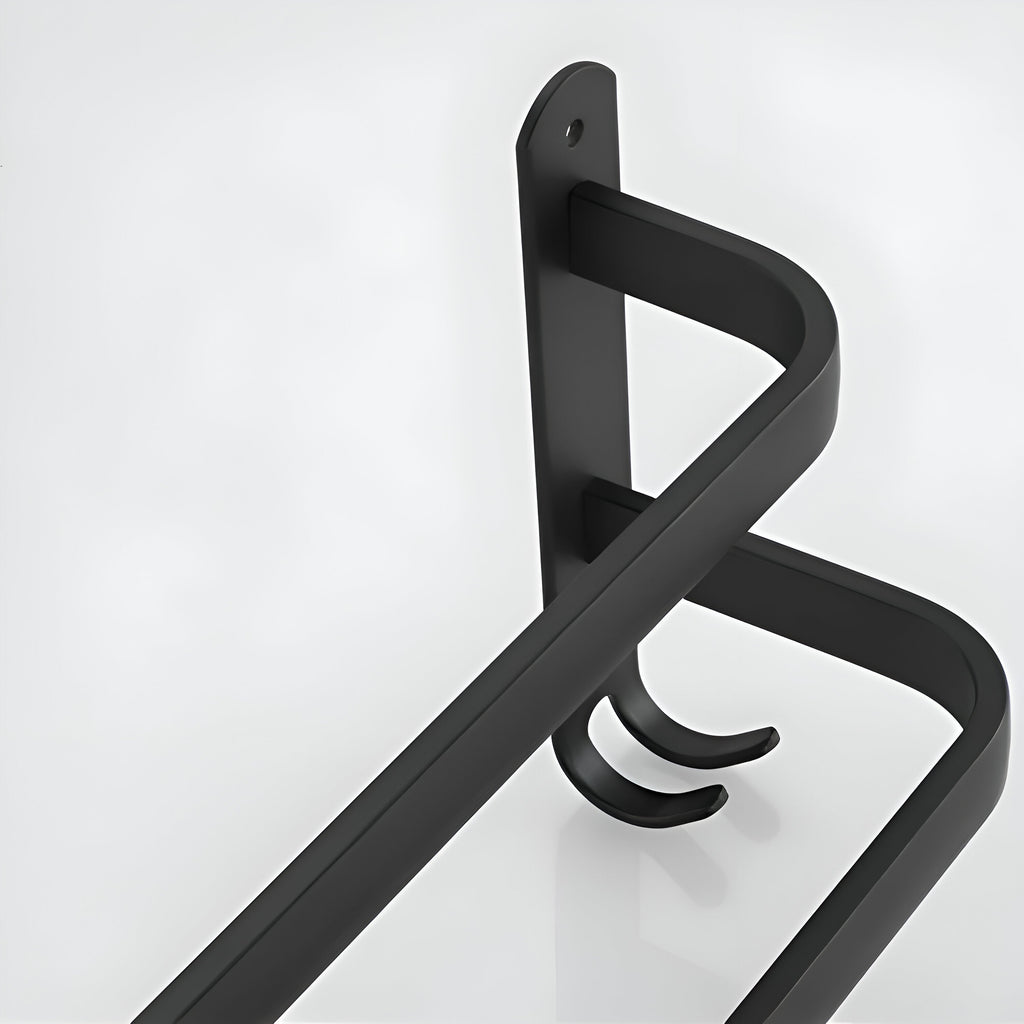LuxeRack – Wandgemonteerde Handdoekhouder van Aluminium met 2 of 3 Stangen – Zwart, Modern, Ruimtebesparend en Zonder Boren