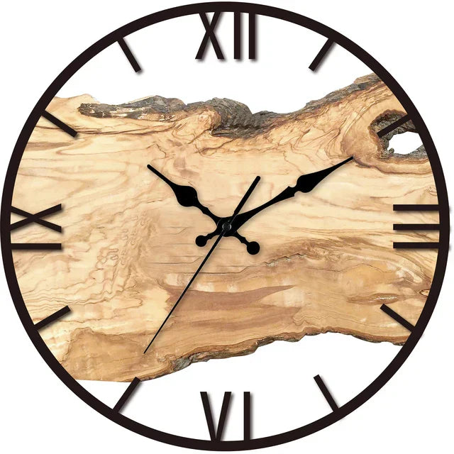 Rustic Wall Clock  Natural Wood Slice Design - Product detail 6