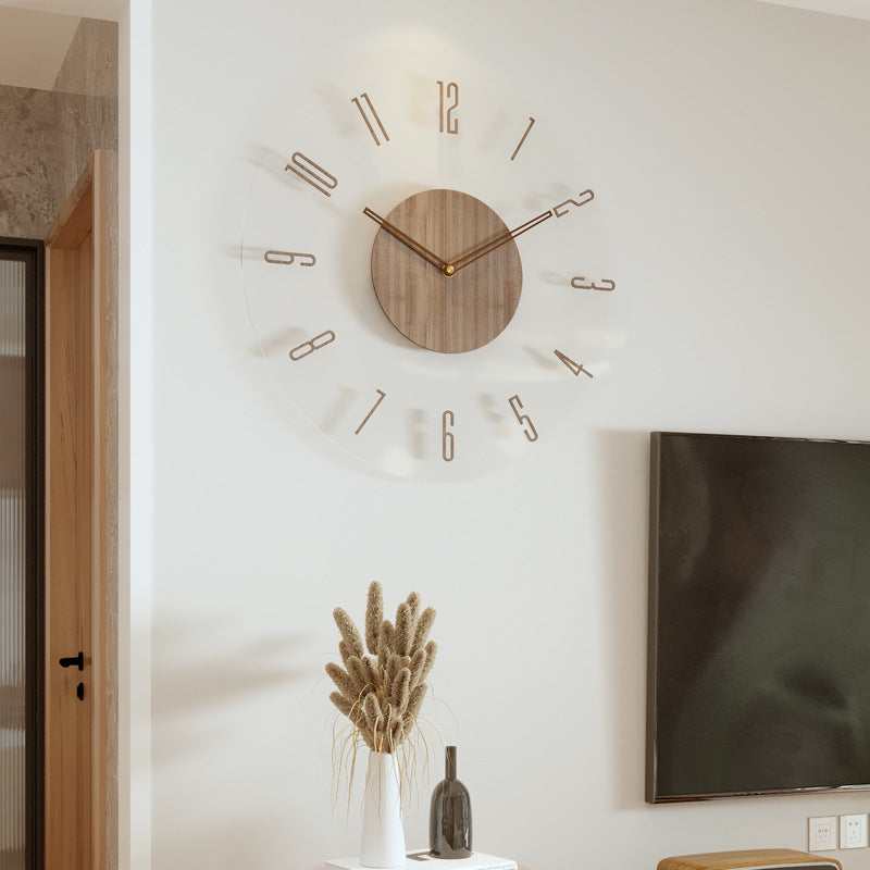 Nordic Wall Clock  Natural Wood Minimalist Design - Product detail 6