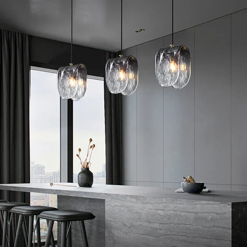 Moderne Gefaltete Mattglas Pendelleuchte In Sanfter Grau Mit Weichem Licht Für Schlafzimmer Küche Café