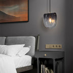 Moderne Gefaltete Mattglas Pendelleuchte In Sanfter Grau Mit Weichem Licht Für Schlafzimmer Küche Café