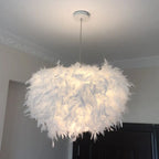 Luxuriöser Feder Kronleuchter Mit Gänsefeder Für Luftige Elegante Atmosphäre Und E27 Fassung Ideal Für Schlafzimmer