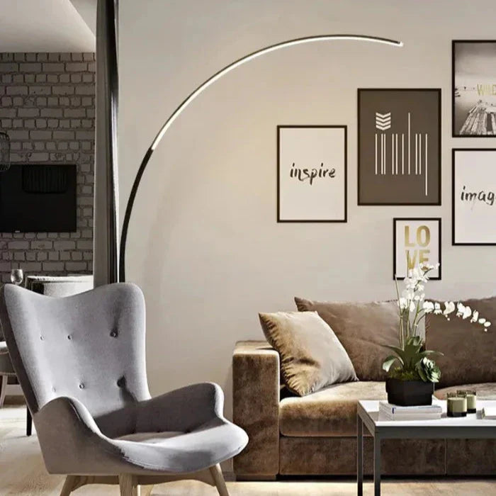 Dimmbare Bogenstehlampe Mit Warmweißem Licht 2700K Fußdimmer Für Eckbereich Und Lesesessel Architektonische Beleuchtung