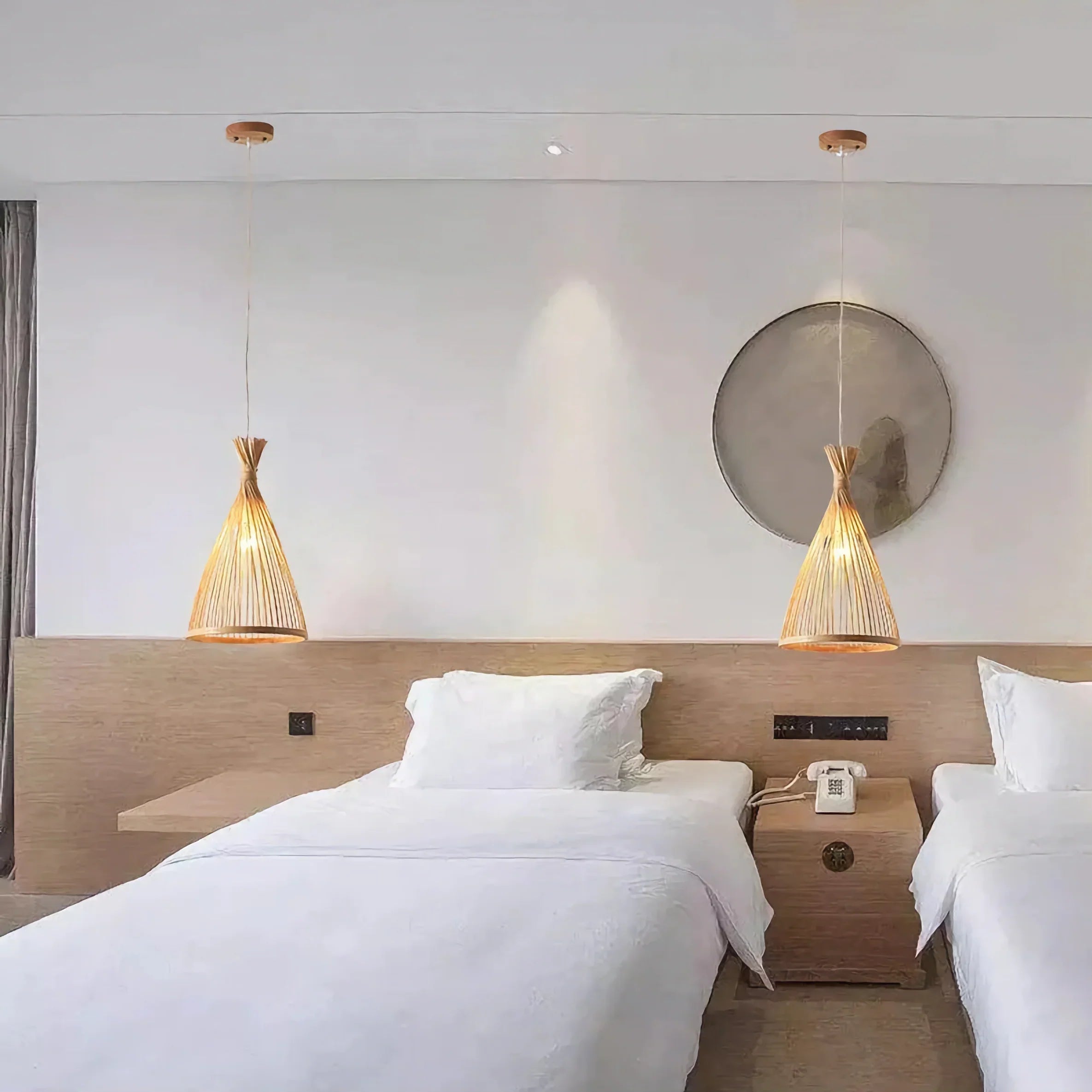 Naturbelassene Bambus Pendelleuchte Teepee Stil Mit Rattan Geflecht Und Warmer Ausstrahlung Für Wohnzimmer Und Mehr