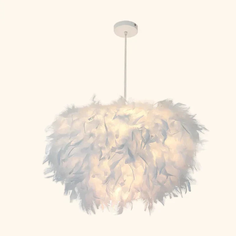 Luxuriöser Feder Kronleuchter Mit Gänsefeder Für Luftige Elegante Atmosphäre Und E27 Fassung Ideal Für Schlafzimmer