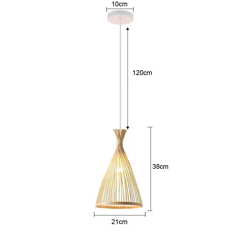 Naturbelassene Bambus Pendelleuchte Teepee Stil Mit Rattan Geflecht Und Warmer Ausstrahlung Für Wohnzimmer Und Mehr