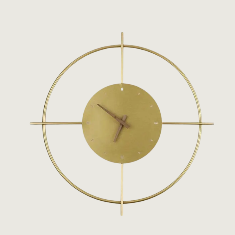 Modern Wall Clock  Minimalist Gold Circle Design - Product showcase