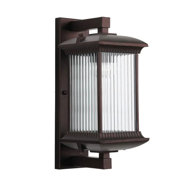 Weerbestendige Buitenwandlamp van Aluminium en Glas – Bruin, E27 Compatibel 4