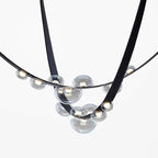 Moderne Leder LED Pendelleuchte Mit Dimmbarem Licht Und Glas Für Stilvolle Raumgestaltung Und Hochwertiges Ambiente