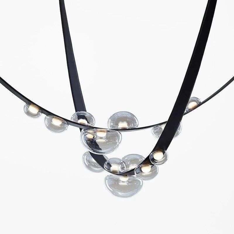 Moderne Leder LED Pendelleuchte Mit Dimmbarem Licht Und Glas Für Stilvolle Raumgestaltung Und Hochwertiges Ambiente