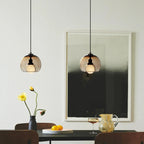 Handgeblasenes Glaspendel Dimmbar Mit Verstellbarem Kabel Rauch Klar Bernstein Pendelleuchte