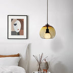 Handgeblasenes Glaspendel Dimmbar Mit Verstellbarem Kabel Rauch Klar Bernstein Pendelleuchte