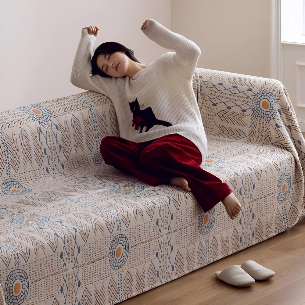 Wendbare Baumwolldecke In Weicher Premiumqualität Für Ein Gemütliches Zuhause Mit Beidseitigem Muster