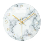 Marble Wall Clock  Gold Numbers Nordic Design - Detailed view