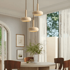 Japanse Plafondlamp – Natuursteen & Houten Designlamp met Warme, Rustige Sfeer