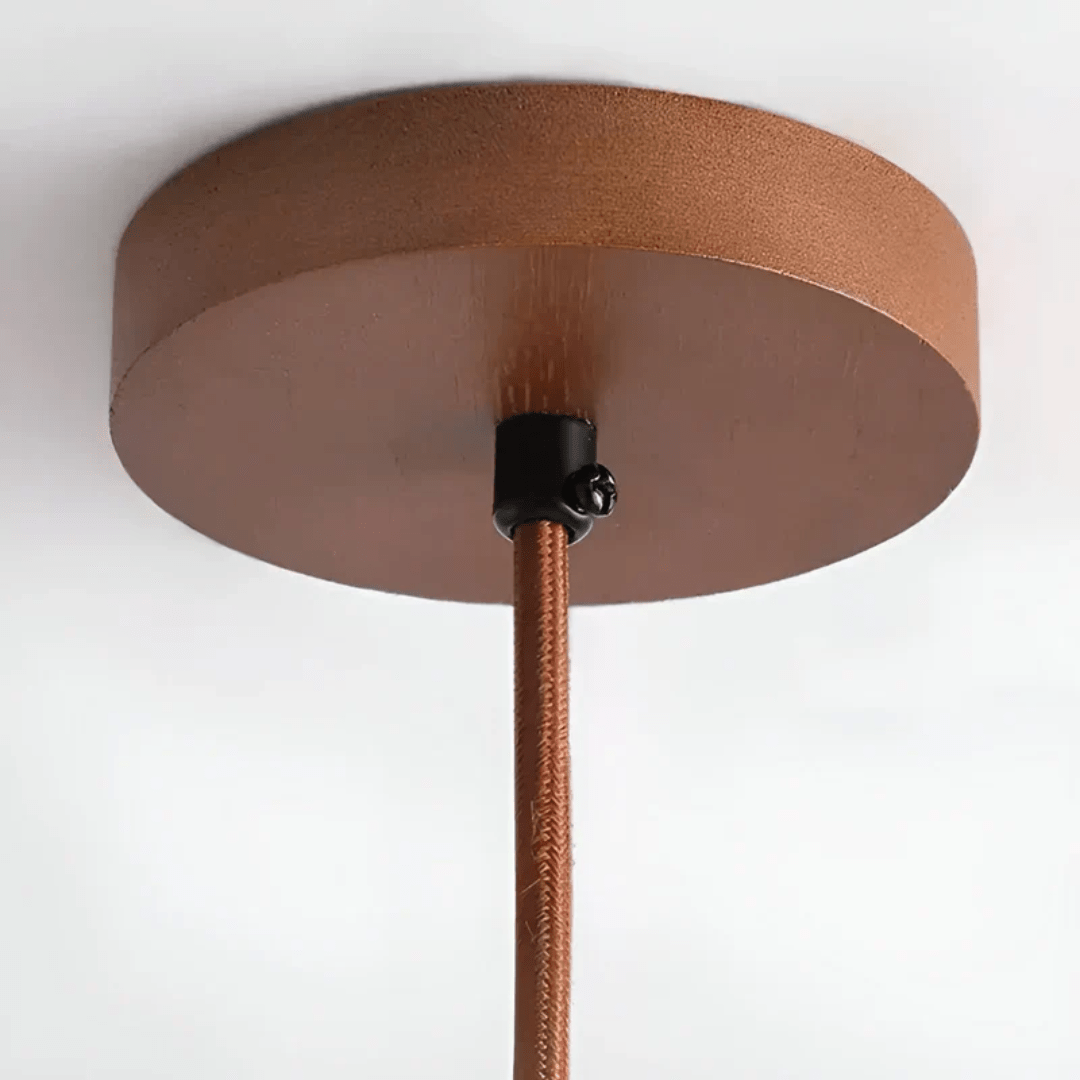 Japanse Plafondlamp – Natuursteen & Houten Designlamp met Warme, Rustige Sfeer