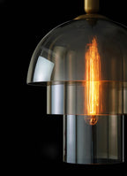 Luxuriöse Pendelleuchte Mit Drei Champagnerfarbenen Glasschirmen Im Art Deco Stil Für Wohnzimmer Und Esszimmer