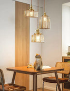 Hängeleuchte Mit Drei Glas Schirme Im Art Deco Stil Und Modernem Metallrahmen Ideal Für Esszimmer Eingangsbereiche