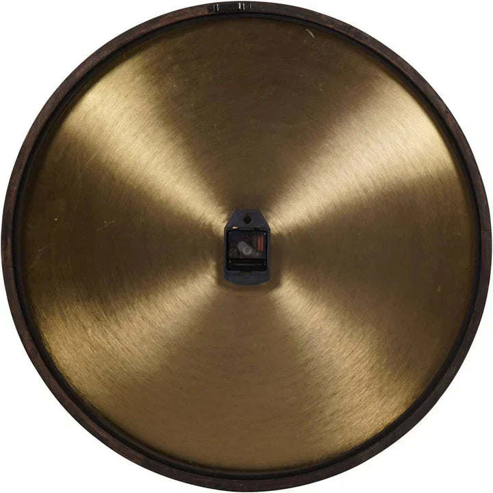 Messing Uhr Mit Rauchschwarzem Rahmen Und Eisernem Zifferblatt Tiefes Holzdekor Dezentes Tick Geräusch