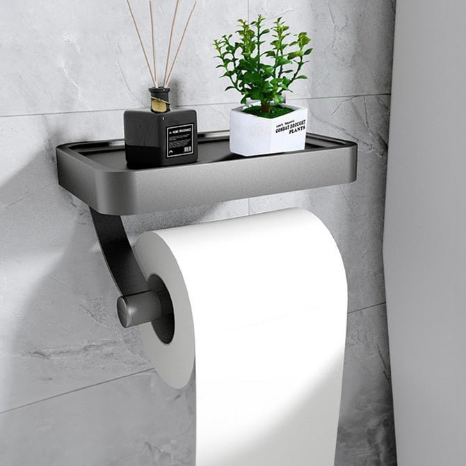 AuroLine Luxe Wandtoiletrolhouder – Stijlvol Design met Praktisch Opbergplateau